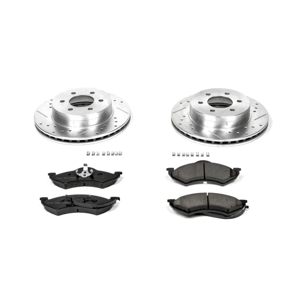 PowerStop K2138 - Z23 Drilled and Slotted Brake Rotors and Pads Kit