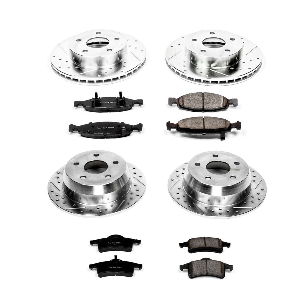 PowerStop K2148 - Z23 Drilled and Slotted Brake Rotors and Pads Kit