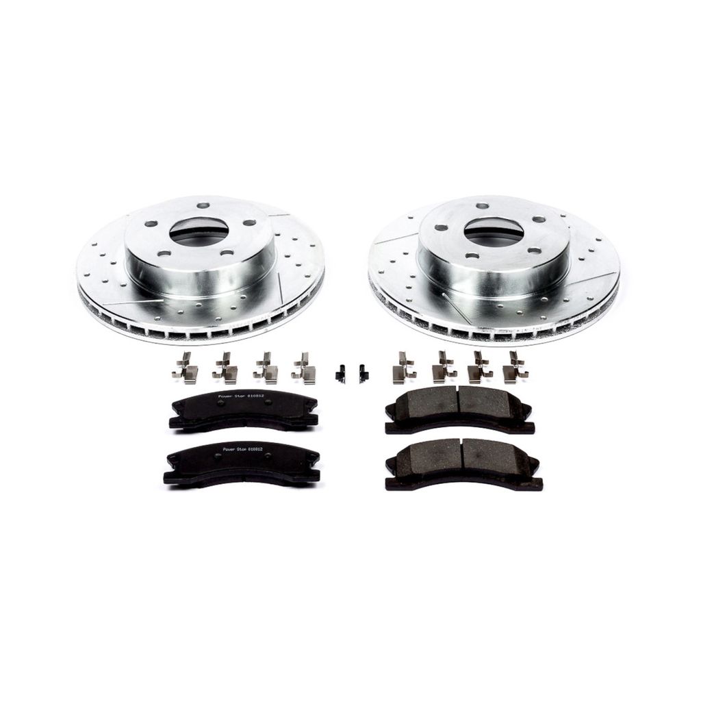 PowerStop K2149 - Z23 Drilled and Slotted Brake Rotors and Pads Kit