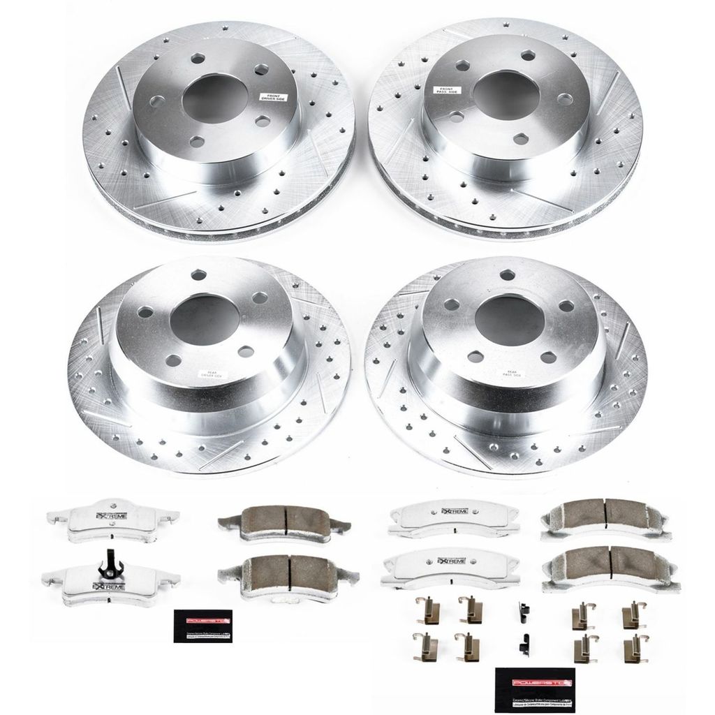 PowerStop K2150-26 - Z26 Drilled and Slotted Brake Rotors and Pads Kit