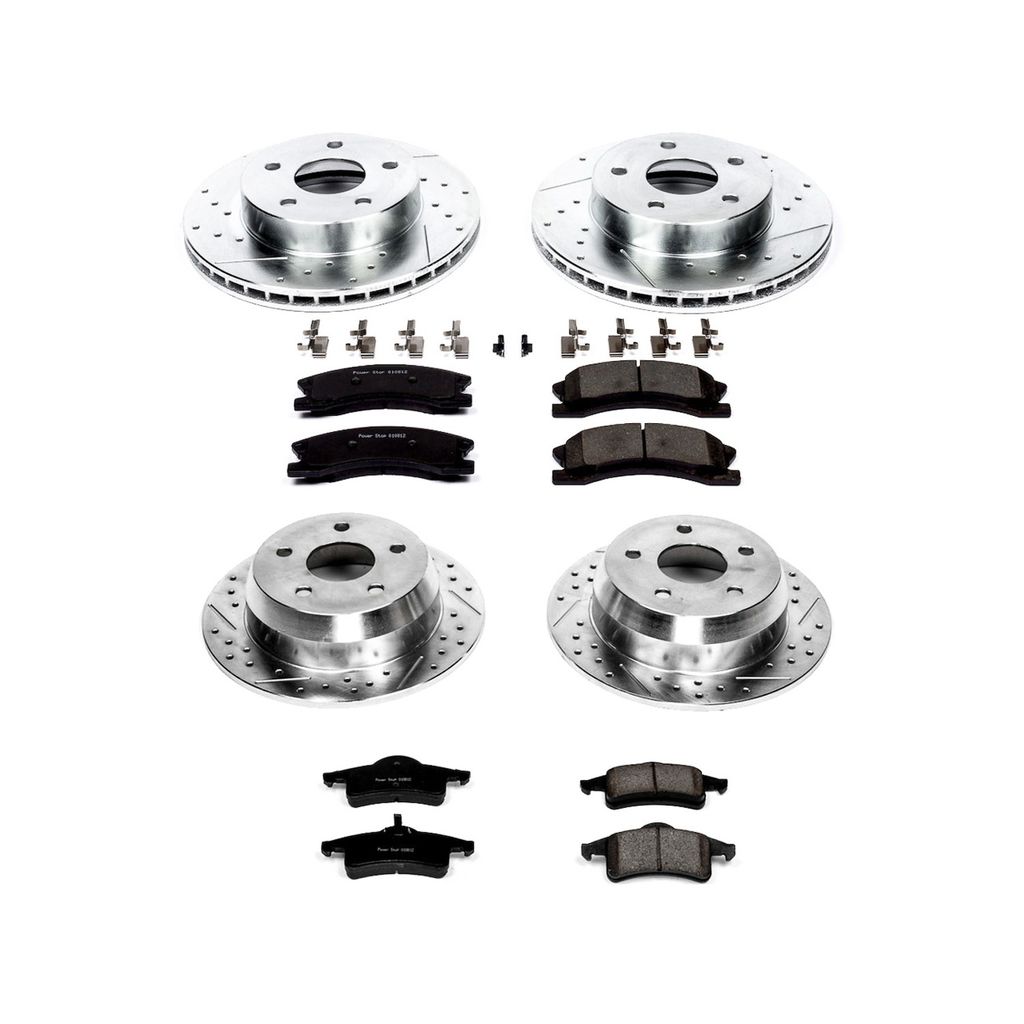 PowerStop K2150 - Z23 Drilled and Slotted Brake Rotors and Pads Kit