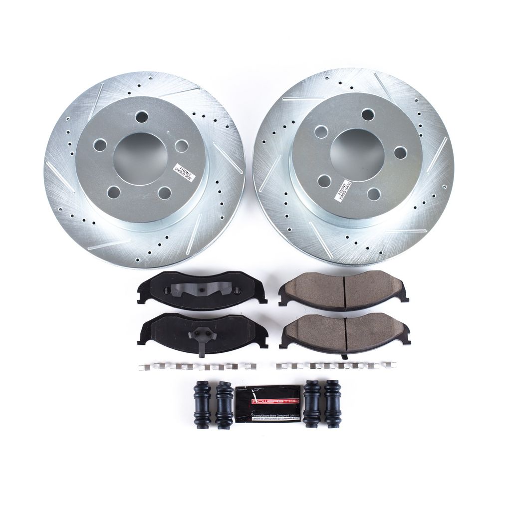 PowerStop K2152 - Z23 Drilled and Slotted Brake Rotors and Pads Kit