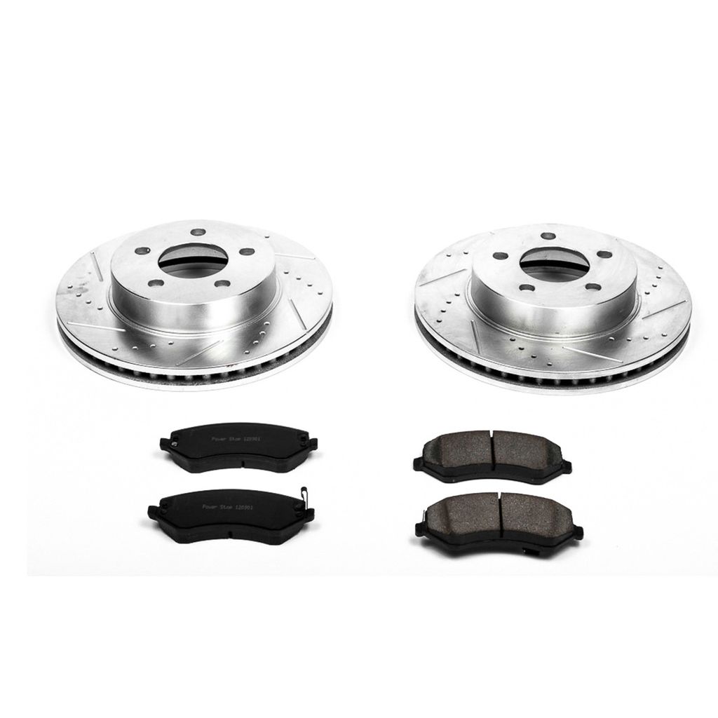 PowerStop K2160 - Z23 Drilled and Slotted Brake Rotors and Pads Kit