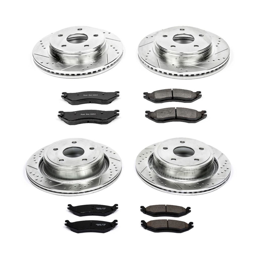 PowerStop K2166 - Z23 Drilled and Slotted Brake Rotors and Pads Kit