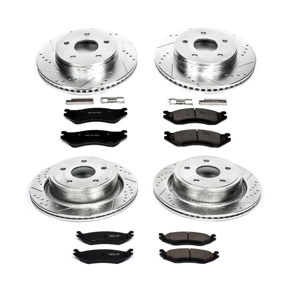 PowerStop K2168 - Z23 Drilled and Slotted Brake Rotors and Pads Kit