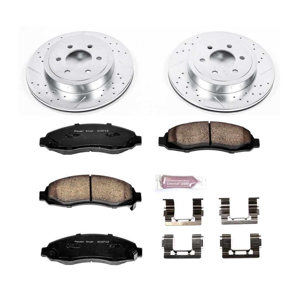 PowerStop K2187 - Z23 Drilled and Slotted Brake Rotors and Pads Kit