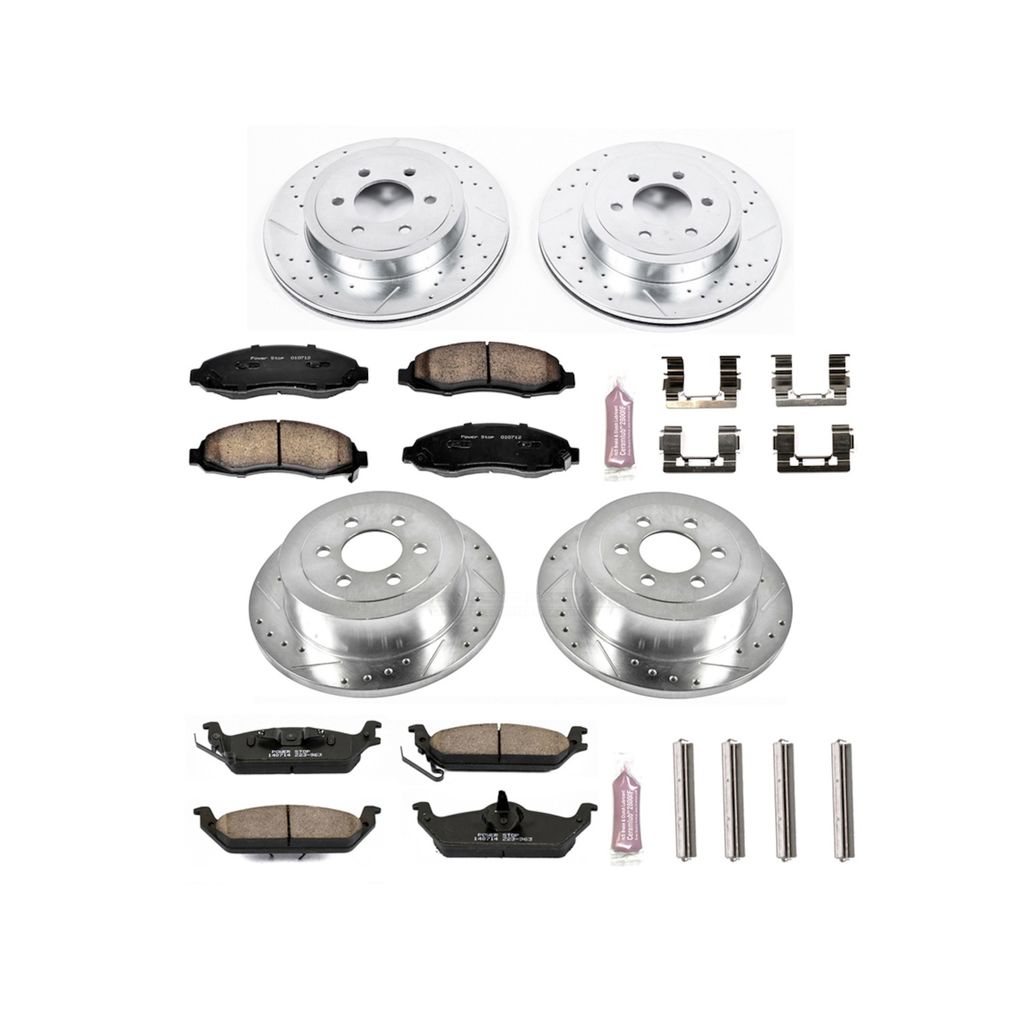 PowerStop K2188 - Z23 Drilled and Slotted Brake Rotors and Pads Kit