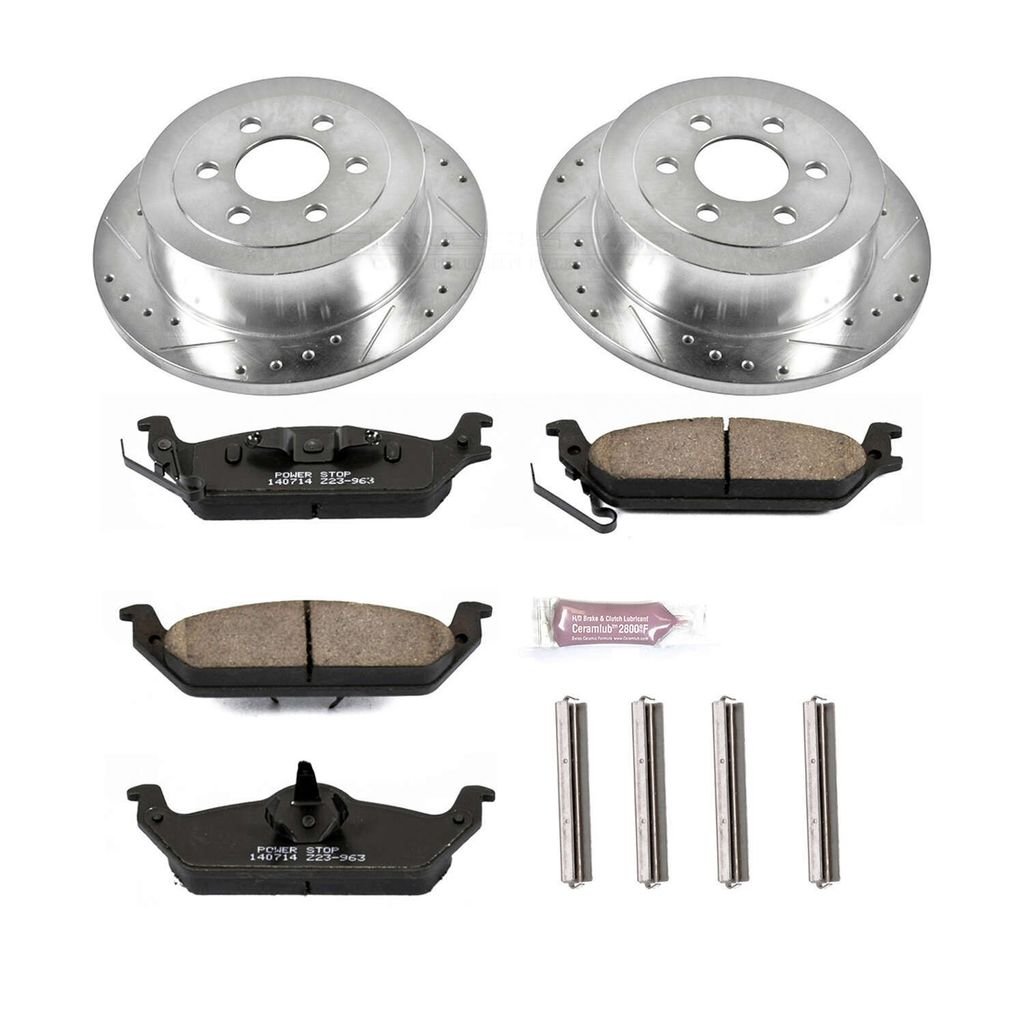 PowerStop K2192 - Z23 Drilled and Slotted Brake Rotors and Pads Kit