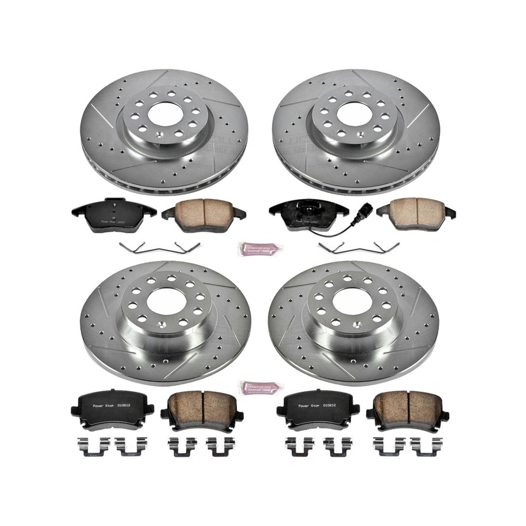 PowerStop K2260 - Z23 Drilled and Slotted Brake Rotors and Pads Kit