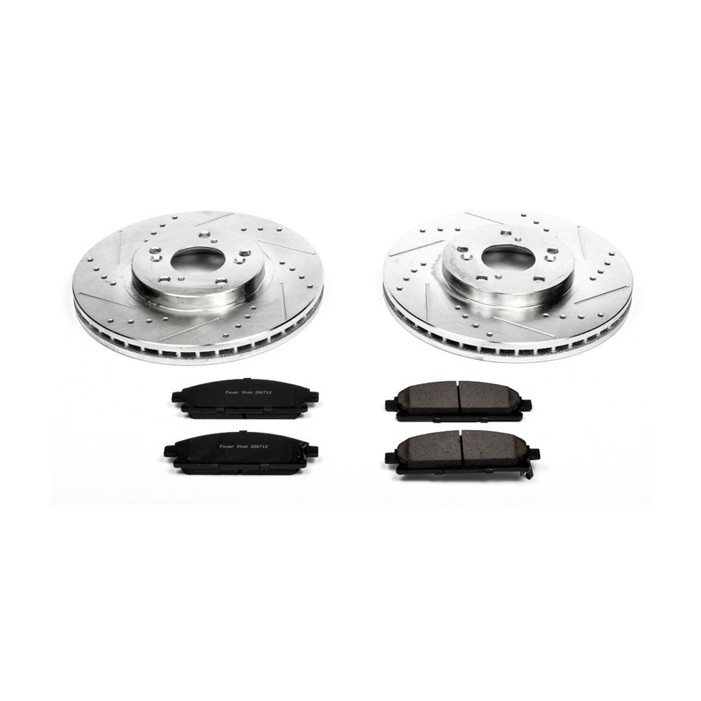 PowerStop K2290 - Z23 Drilled and Slotted Brake Rotors and Pads Kit