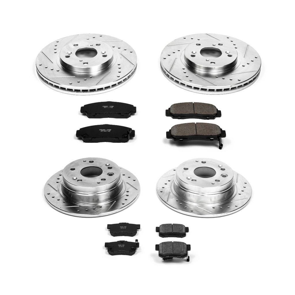 PowerStop K2296 - Z23 Drilled and Slotted Brake Rotors and Pads Kit