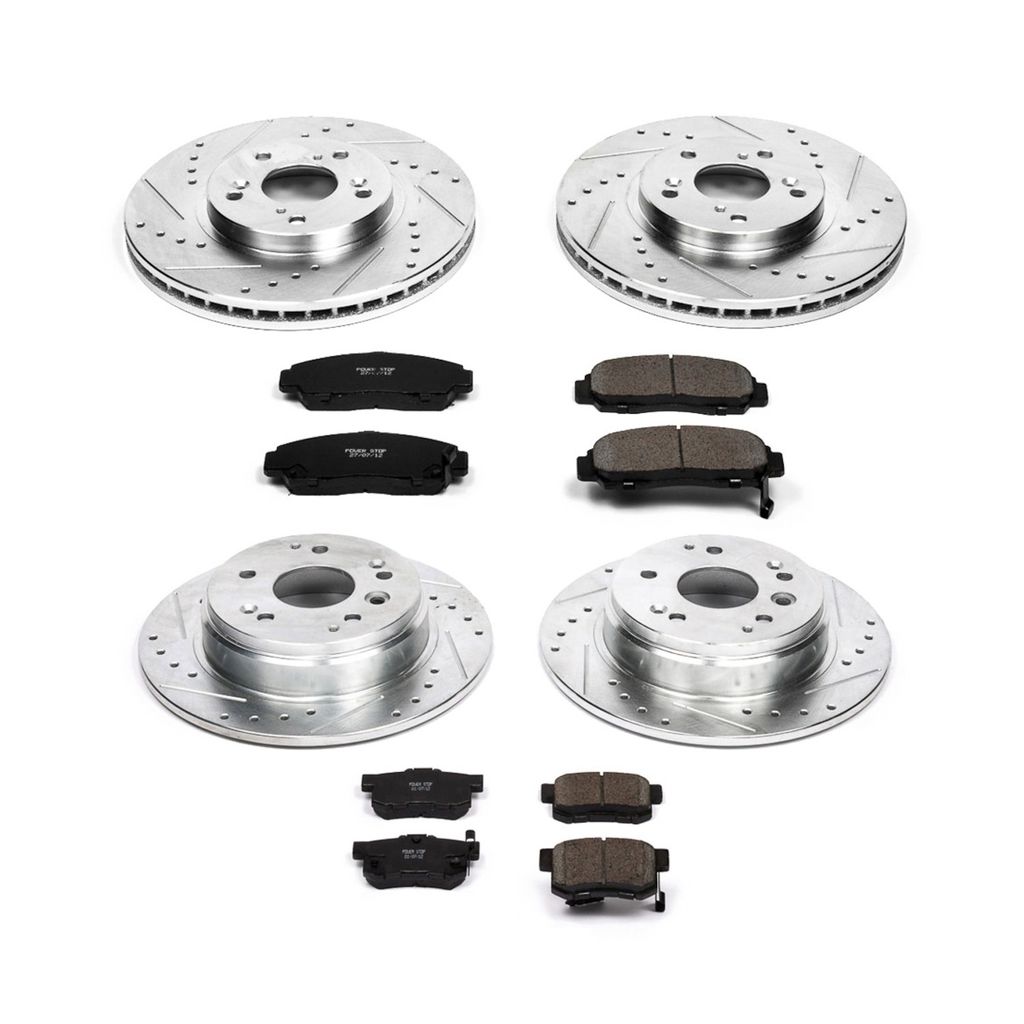 PowerStop K2298 - Z23 Drilled and Slotted Brake Rotors and Pads Kit