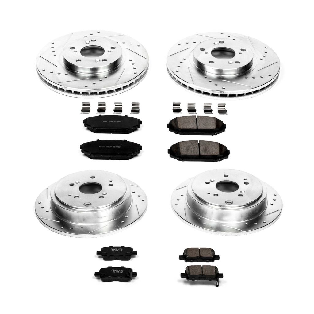 PowerStop K2300 - Z23 Drilled and Slotted Brake Rotors and Pads Kit