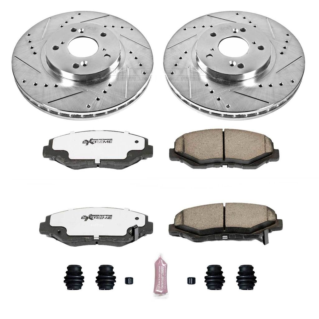 PowerStop K2302-26 - Z26 Drilled and Slotted Brake Rotors and Pads Kit