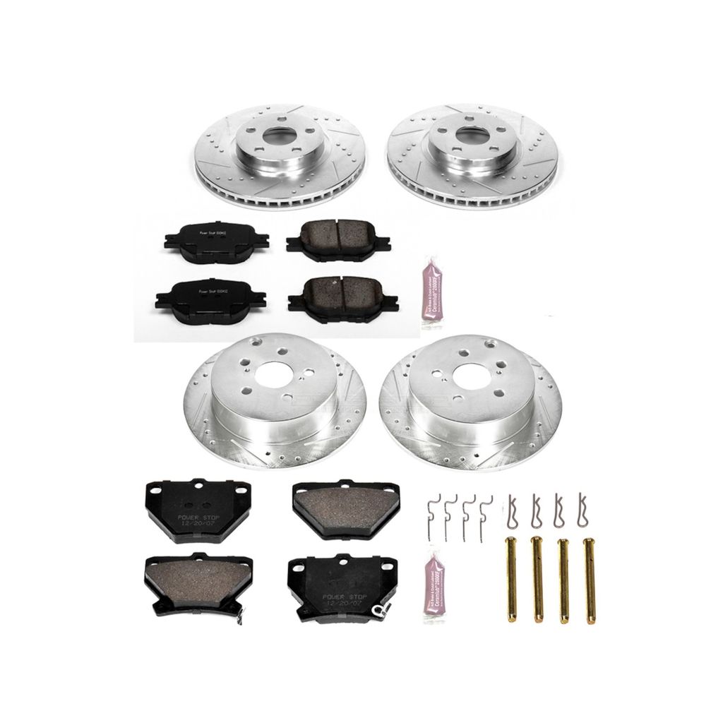 PowerStop K2314 - Z23 Drilled and Slotted Brake Rotors and Pads Kit