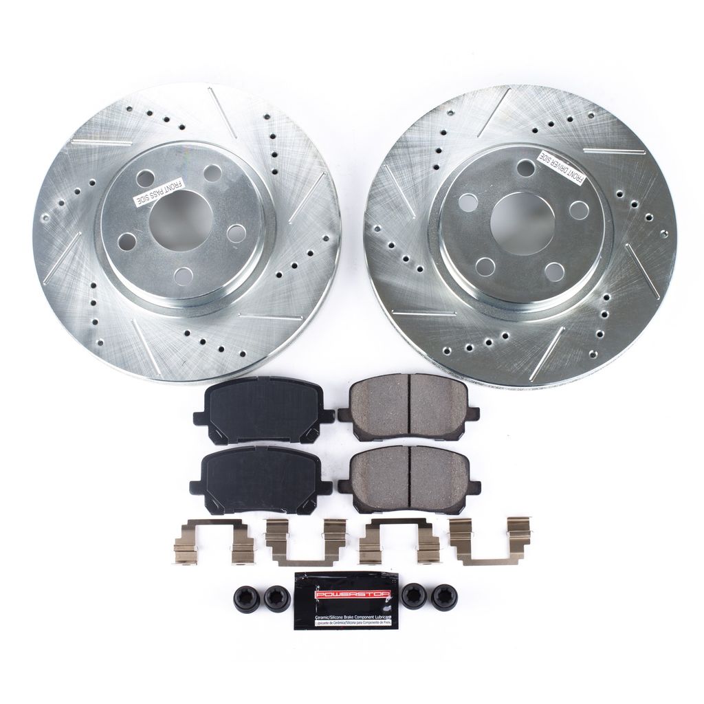 PowerStop K2316 - Z23 Drilled and Slotted Brake Rotors and Pads Kit