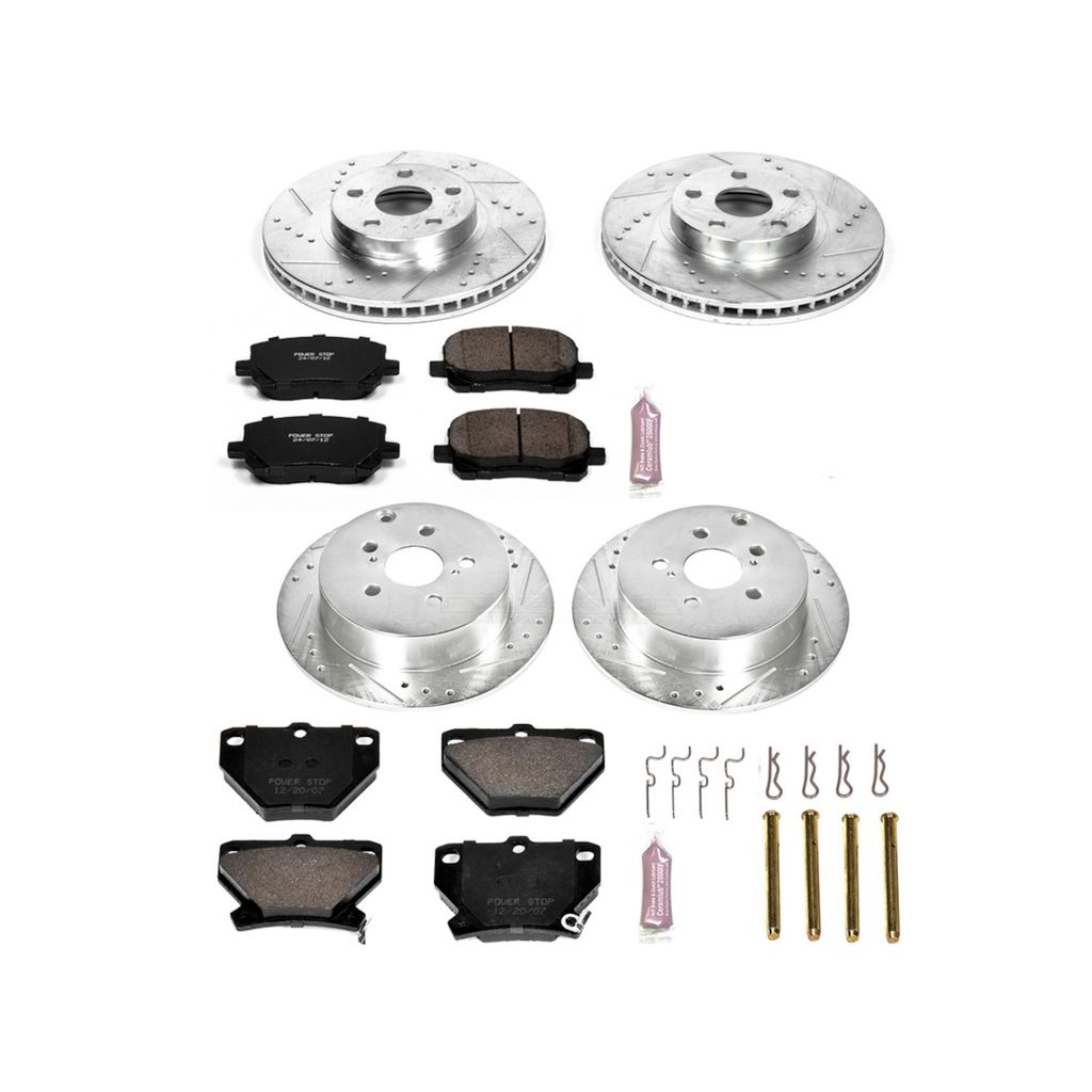PowerStop K2317 - Z23 Drilled and Slotted Brake Rotors and Pads Kit