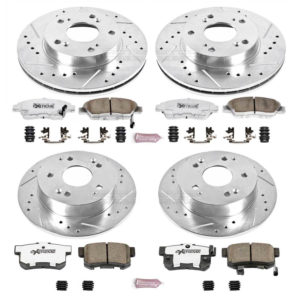 PowerStop K2387-26 - Z26 Drilled and Slotted Brake Rotors and Pads Kit