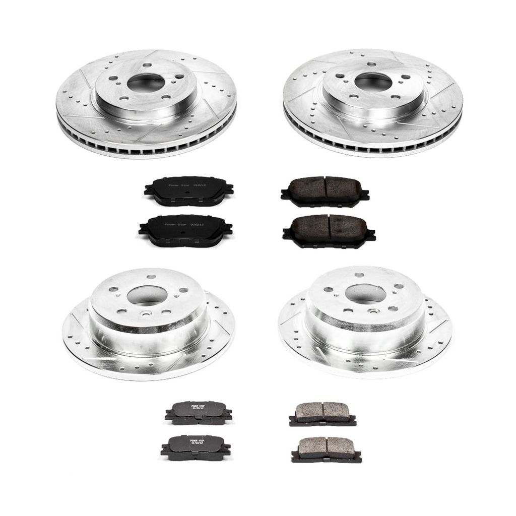 PowerStop K2416 - Z23 Drilled and Slotted Brake Rotors and Pads Kit