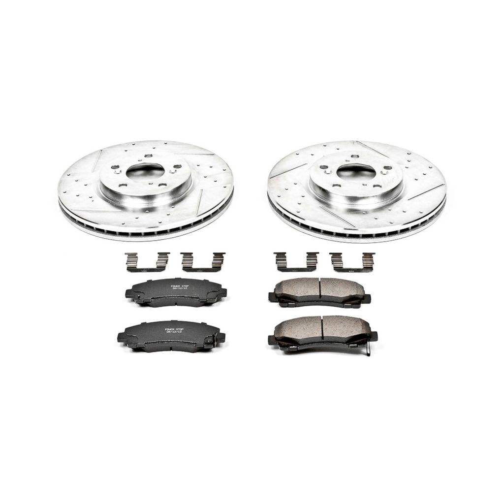 PowerStop K2429 - Z23 Drilled and Slotted Brake Rotors and Pads Kit