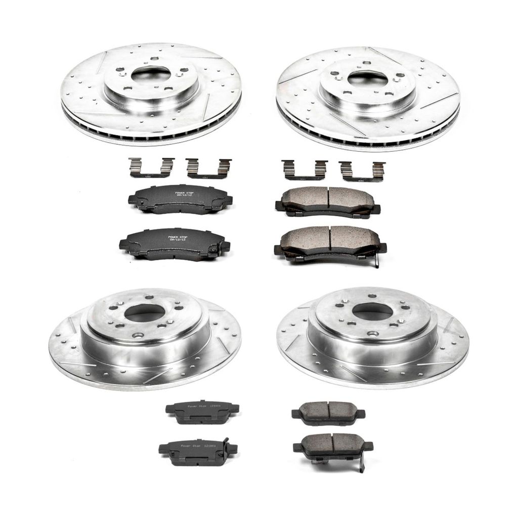 PowerStop K2430 - Z23 Drilled and Slotted Brake Rotors and Pads Kit