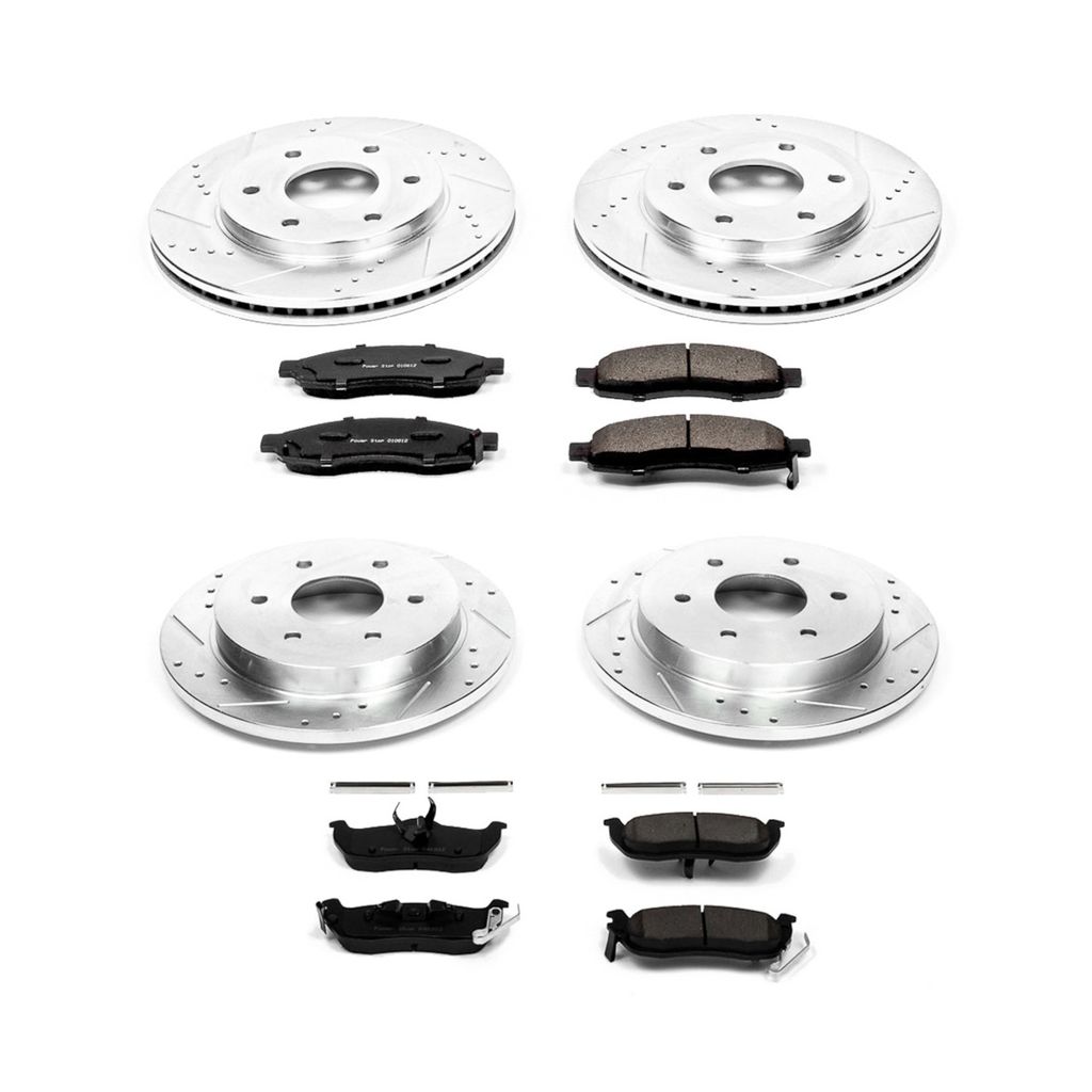 PowerStop K2443 - Z23 Drilled and Slotted Brake Rotors and Pads Kit