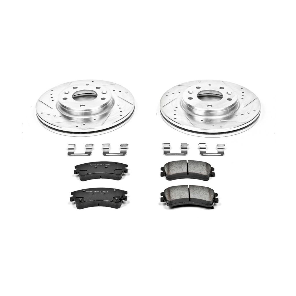 PowerStop K2448 - Z23 Drilled and Slotted Brake Rotors and Pads Kit