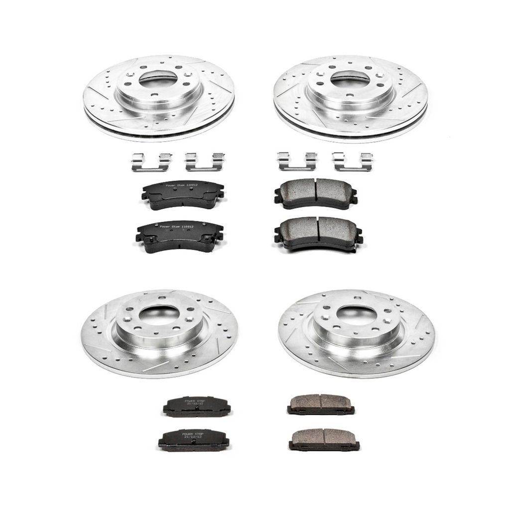 PowerStop K2449 - Z23 Drilled and Slotted Brake Rotors and Pads Kit
