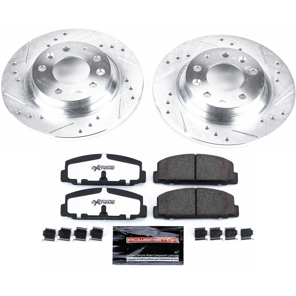 PowerStop K2452-26 - Z26 Drilled and Slotted Brake Rotors and Pads Kit