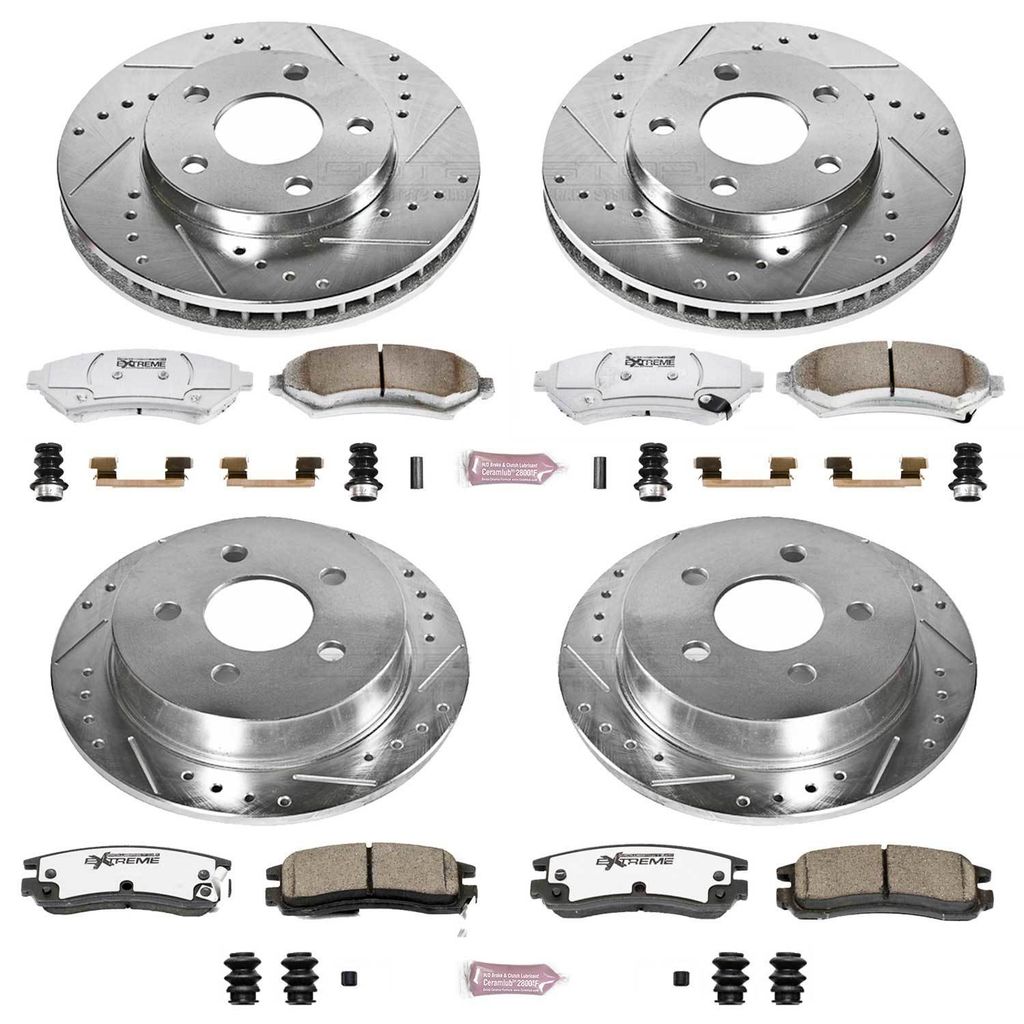 PowerStop K2554-26 - Z26 Drilled and Slotted Brake Rotors and Pads Kit