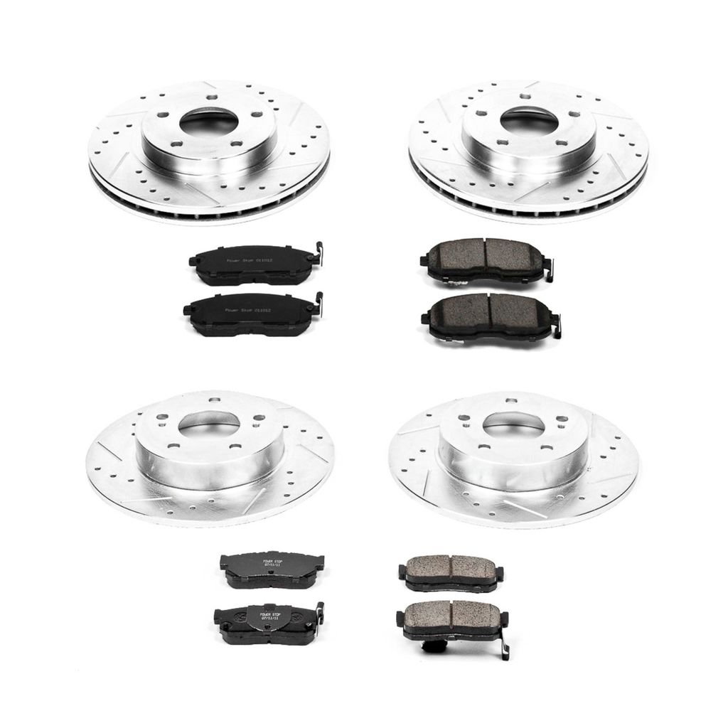 PowerStop K2704 - Z23 Drilled and Slotted Brake Rotors and Pads Kit