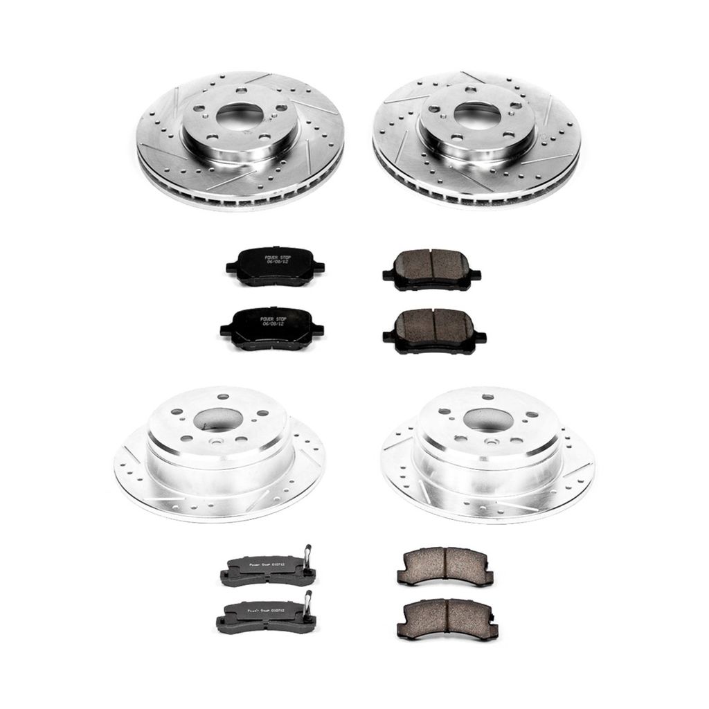 PowerStop K2713 - Z23 Drilled and Slotted Brake Rotors and Pads Kit