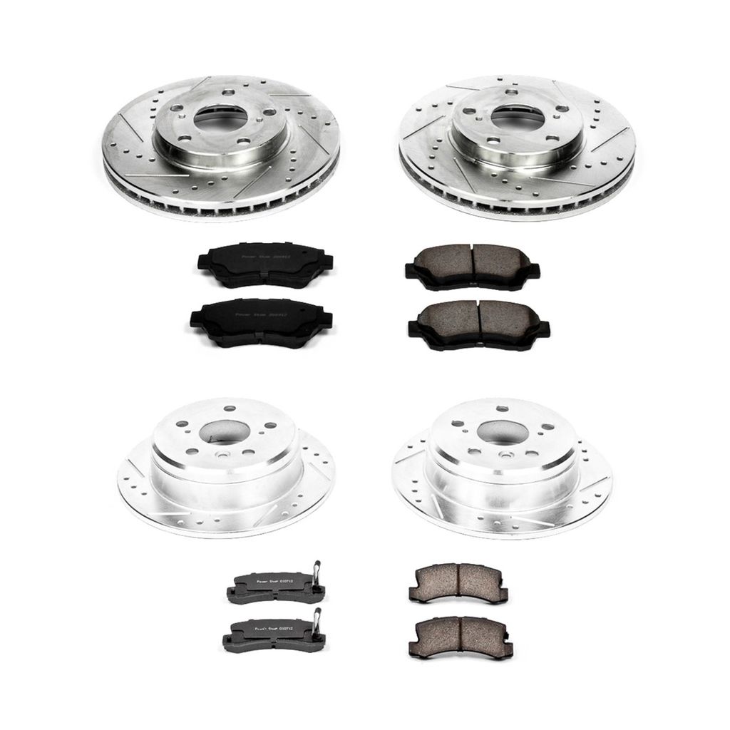 PowerStop K2714 - Z23 Drilled and Slotted Brake Rotors and Pads Kit