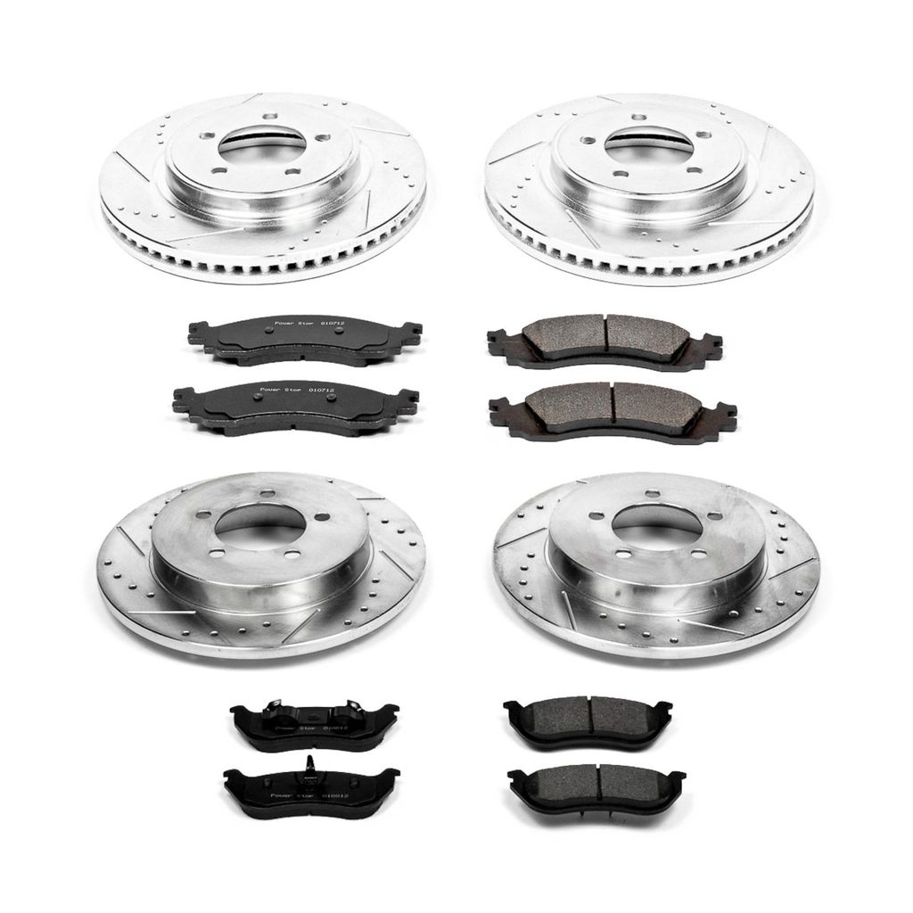 PowerStop K2721 - Z23 Drilled and Slotted Brake Rotors and Pads Kit