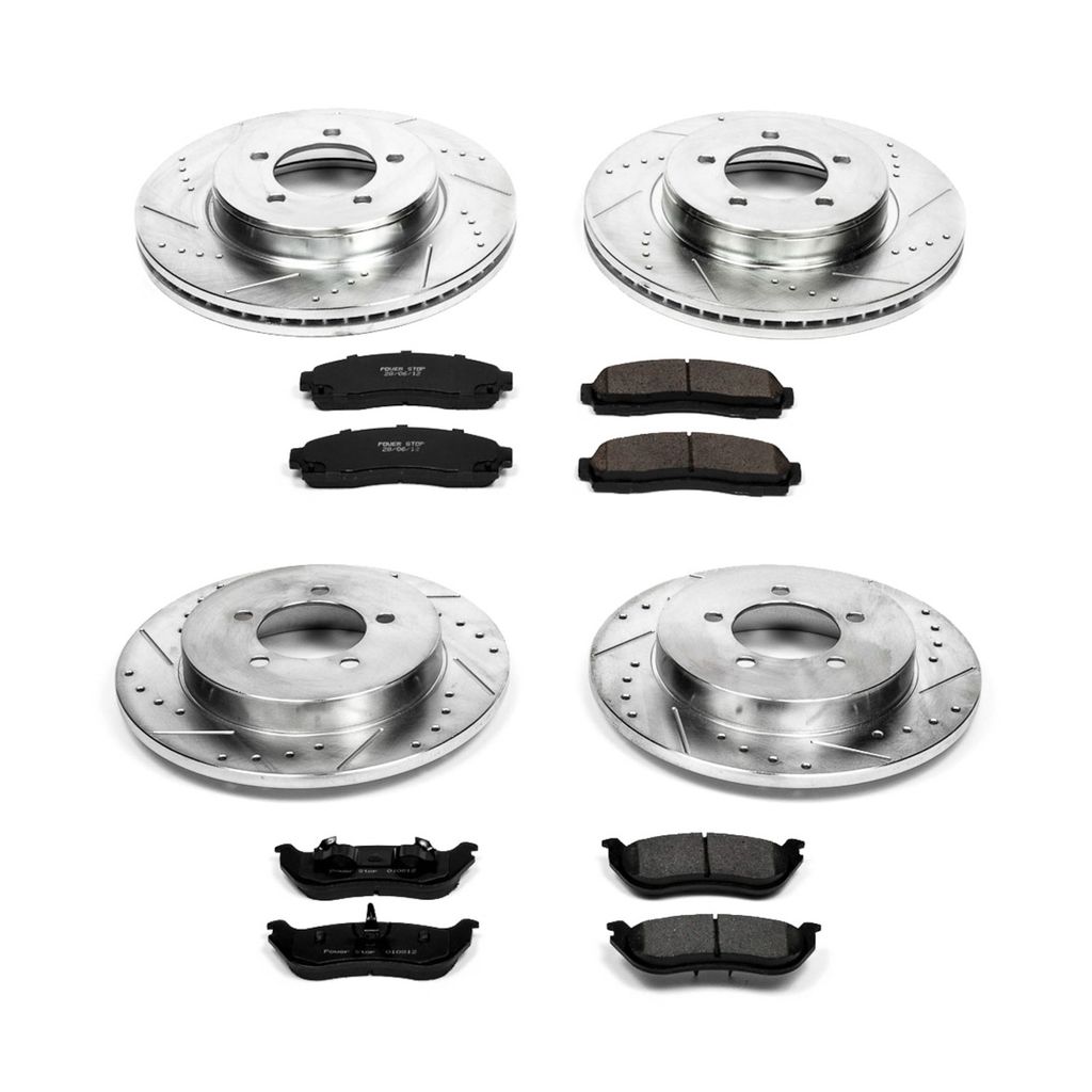 PowerStop K2722 - Z23 Drilled and Slotted Brake Rotors and Pads Kit