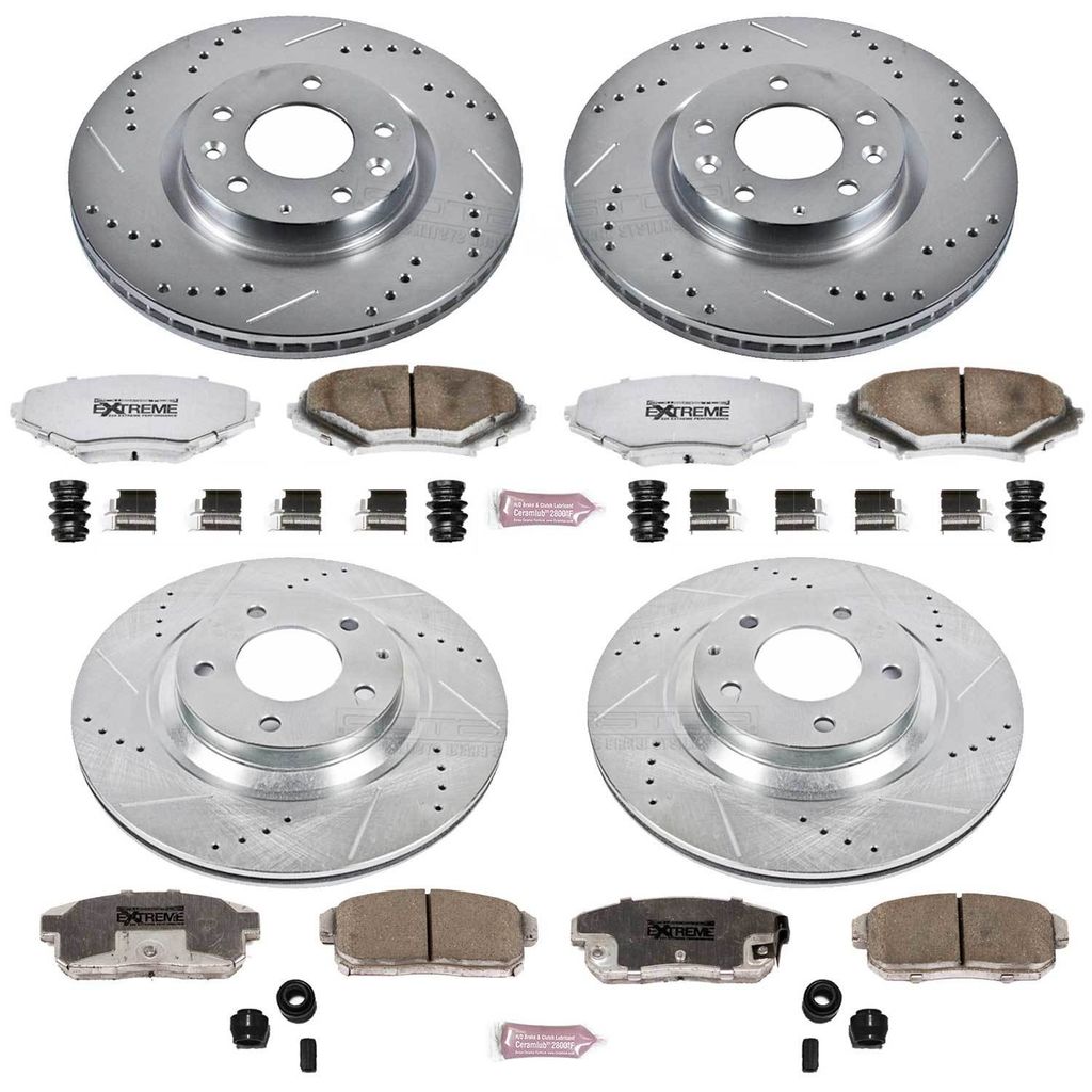 PowerStop K2725-26 - Z26 Drilled and Slotted Brake Rotors and Pads Kit