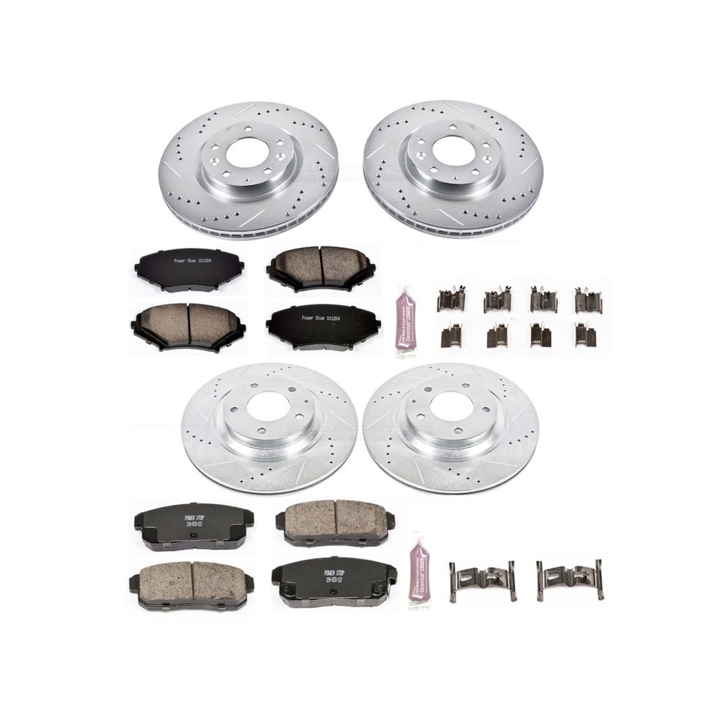 PowerStop K2725 - Z23 Drilled and Slotted Brake Rotors and Pads Kit