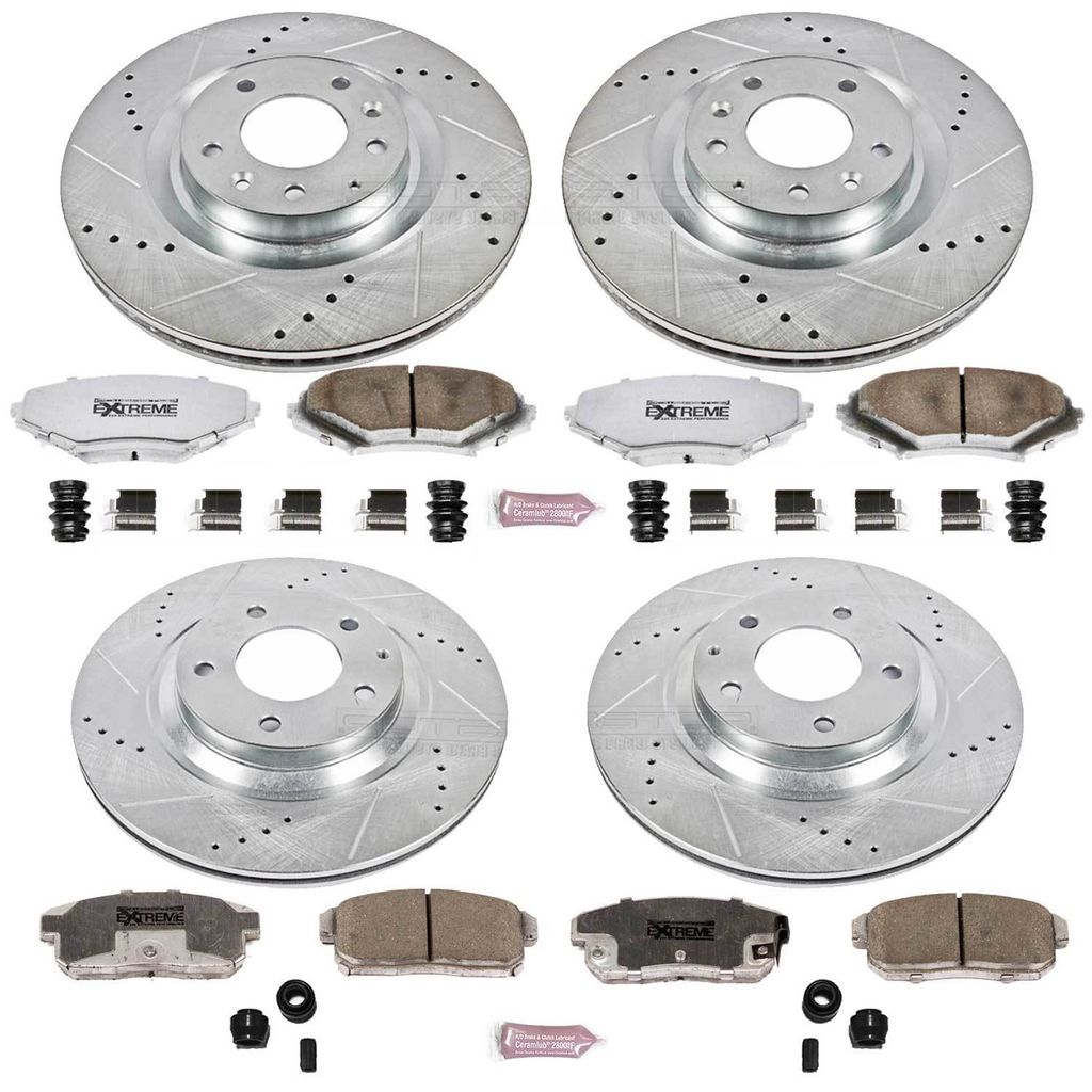 PowerStop K2727-26 - Z26 Drilled and Slotted Brake Rotors and Pads Kit