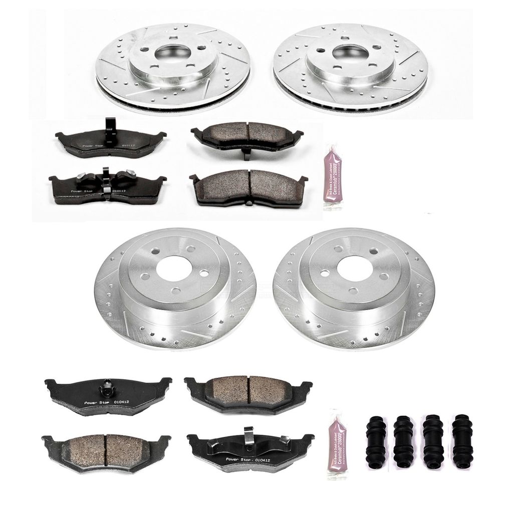 PowerStop K2734 - Z23 Drilled and Slotted Brake Rotors and Pads Kit