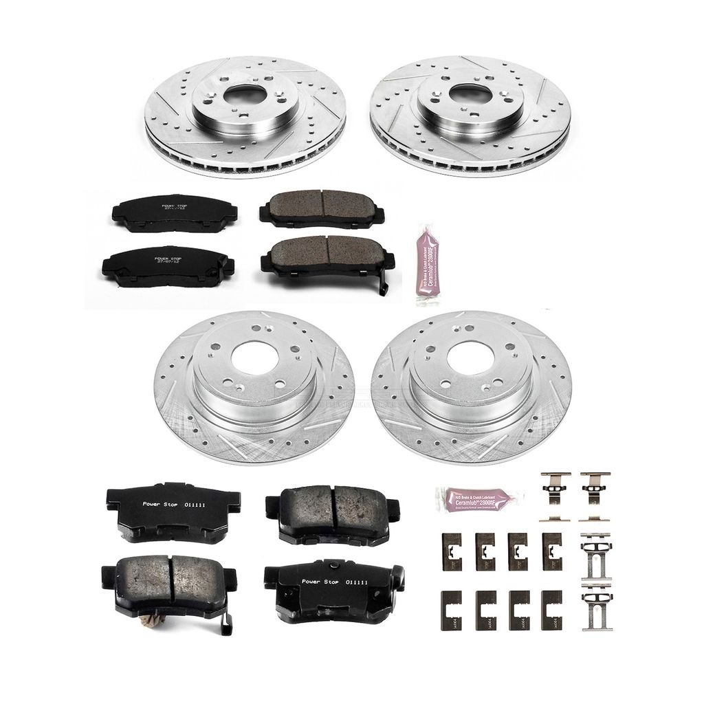 PowerStop K2743 - Z23 Drilled and Slotted Brake Rotors and Pads Kit