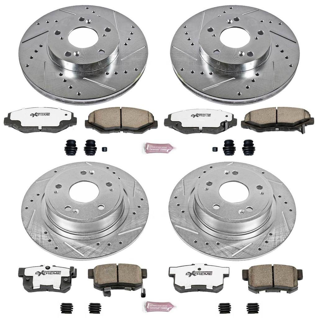 PowerStop K2745-26 - Z26 Drilled and Slotted Brake Rotors and Pads Kit