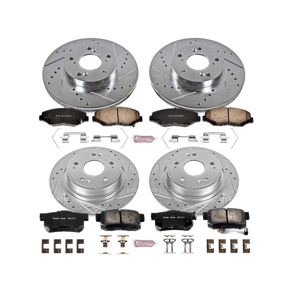 PowerStop K2745 - Z23 Drilled and Slotted Brake Rotors and Pads Kit