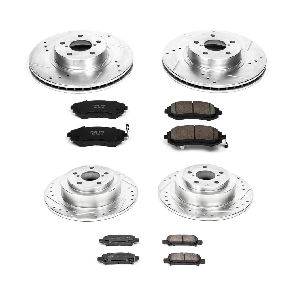 PowerStop K2750 - Z23 Drilled and Slotted Brake Rotors and Pads Kit