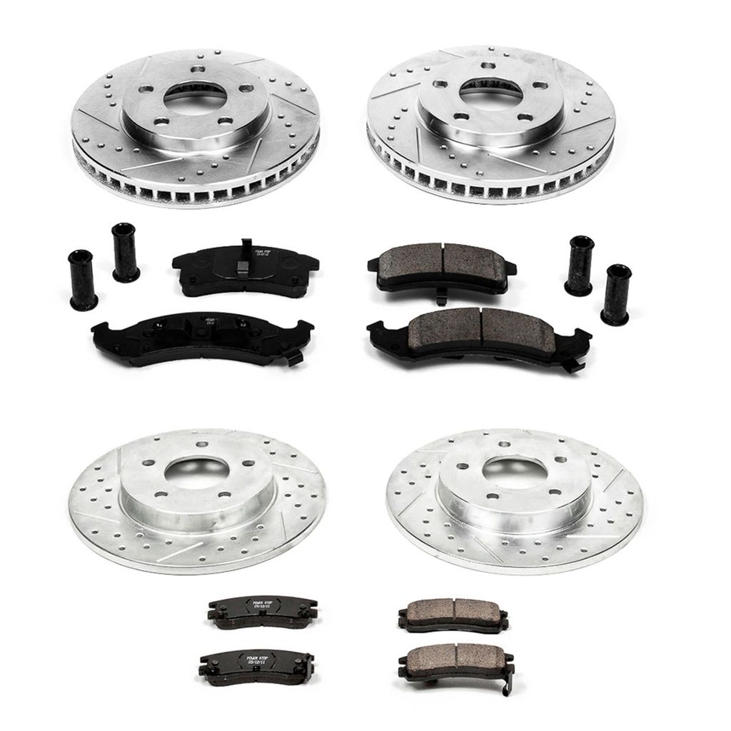 PowerStop K2763 - Z23 Drilled and Slotted Brake Rotors and Pads Kit
