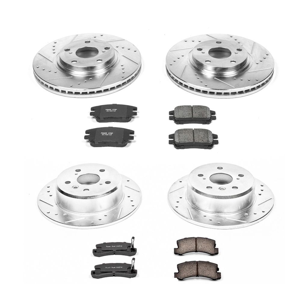 PowerStop K2775 - Z23 Drilled and Slotted Brake Rotors and Pads Kit