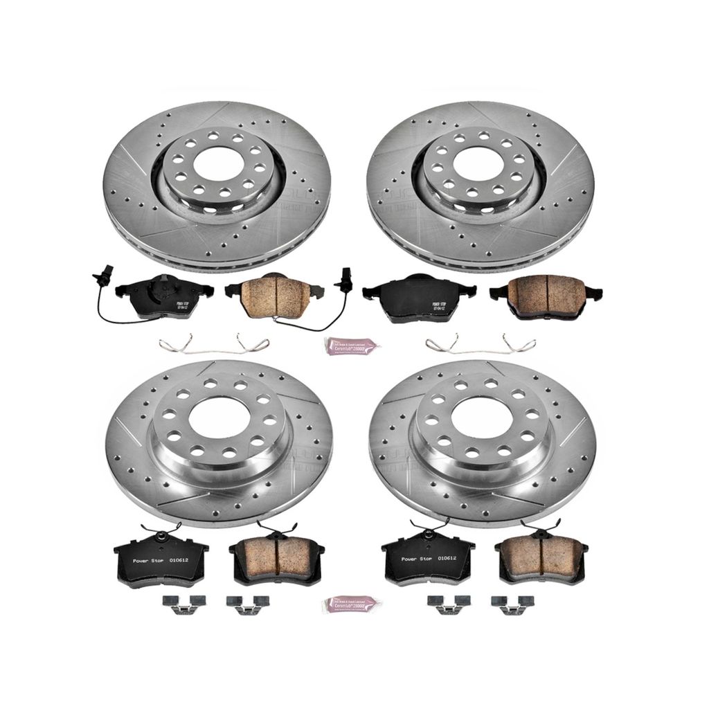 PowerStop K2777 - Z23 Drilled and Slotted Brake Rotors and Pads Kit