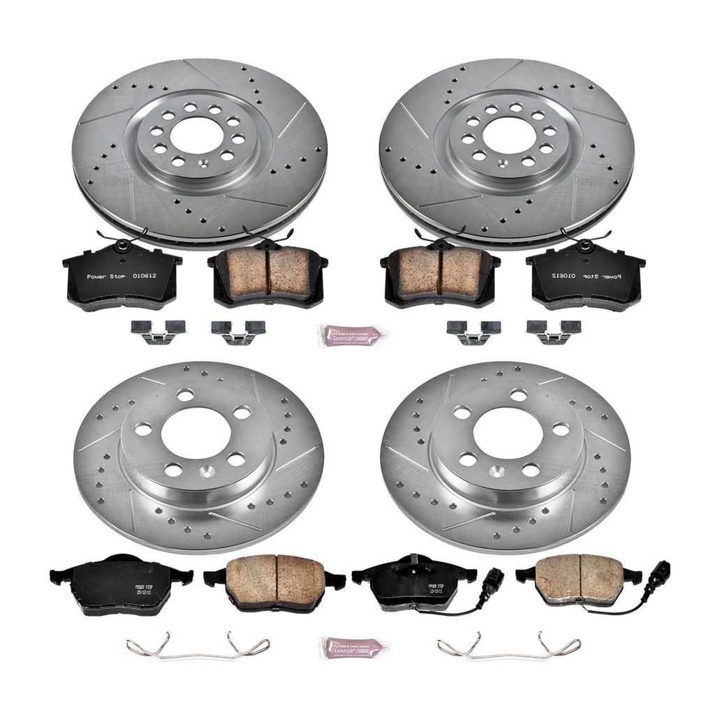 PowerStop K2795 - Z23 Drilled and Slotted Brake Rotors and Pads Kit