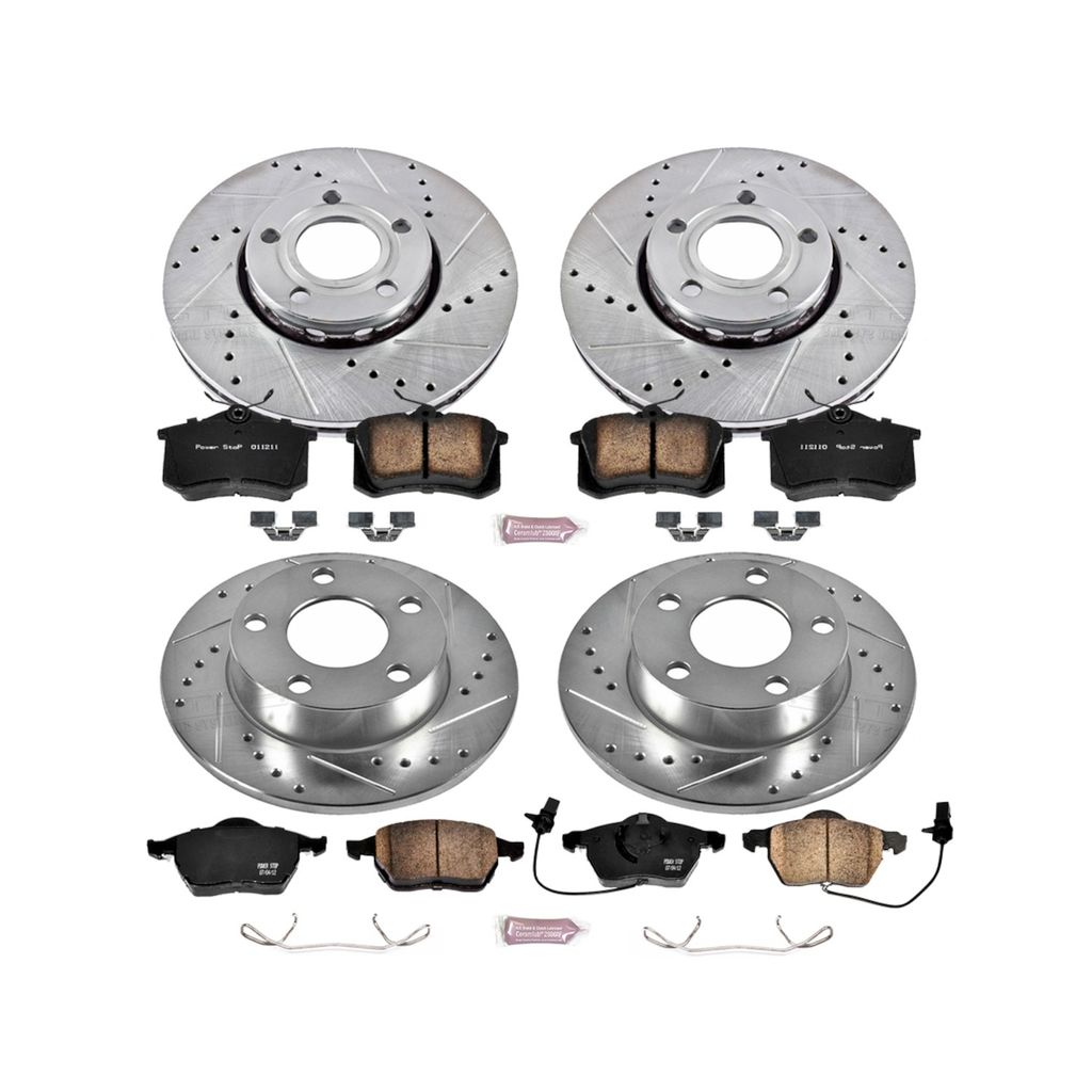 PowerStop K2800 - Z23 Drilled and Slotted Brake Rotors and Pads Kit