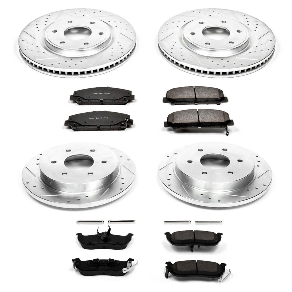 PowerStop K2804 - Z23 Drilled and Slotted Brake Rotors and Pads Kit
