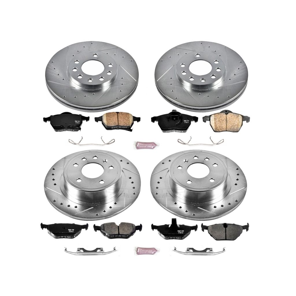 PowerStop K2808 - Z23 Drilled and Slotted Brake Rotors and Pads Kit